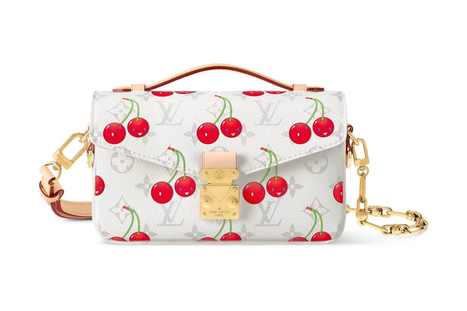ルイ・ヴィトン × 村上隆、“にっこりチェリー”が主役の白いモノグラム