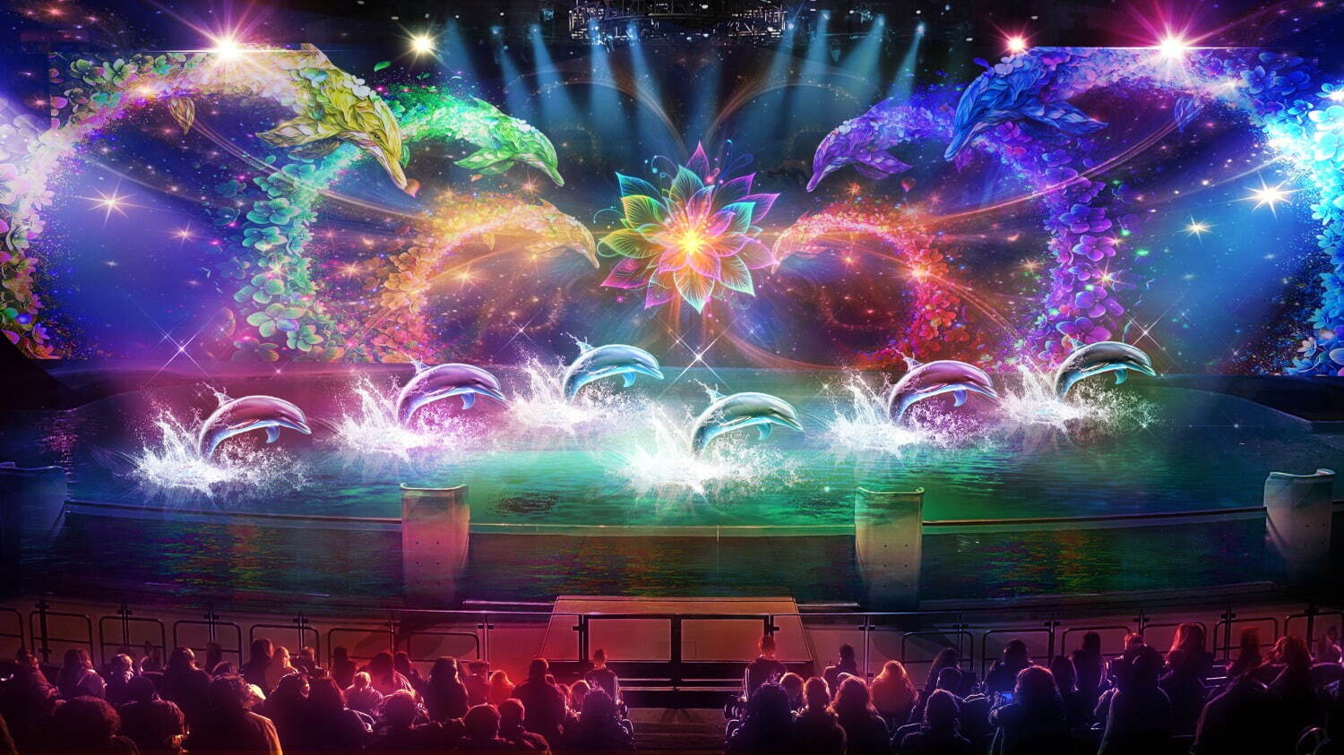 八景島シーパラダイスの新ドルフィンパフォーマンス「LIGHTIA〜七色の