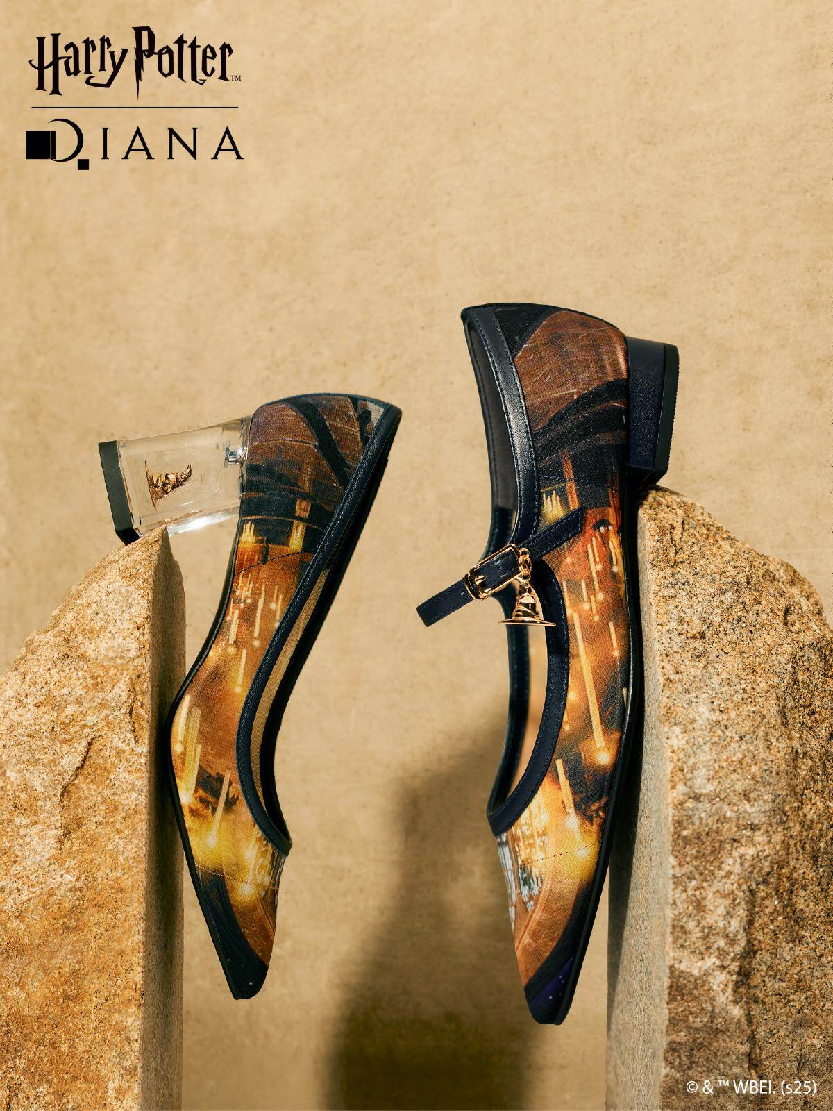 ダイアナ「ハリー・ポッター」シューズ、ホグワーツ4寮のリボン