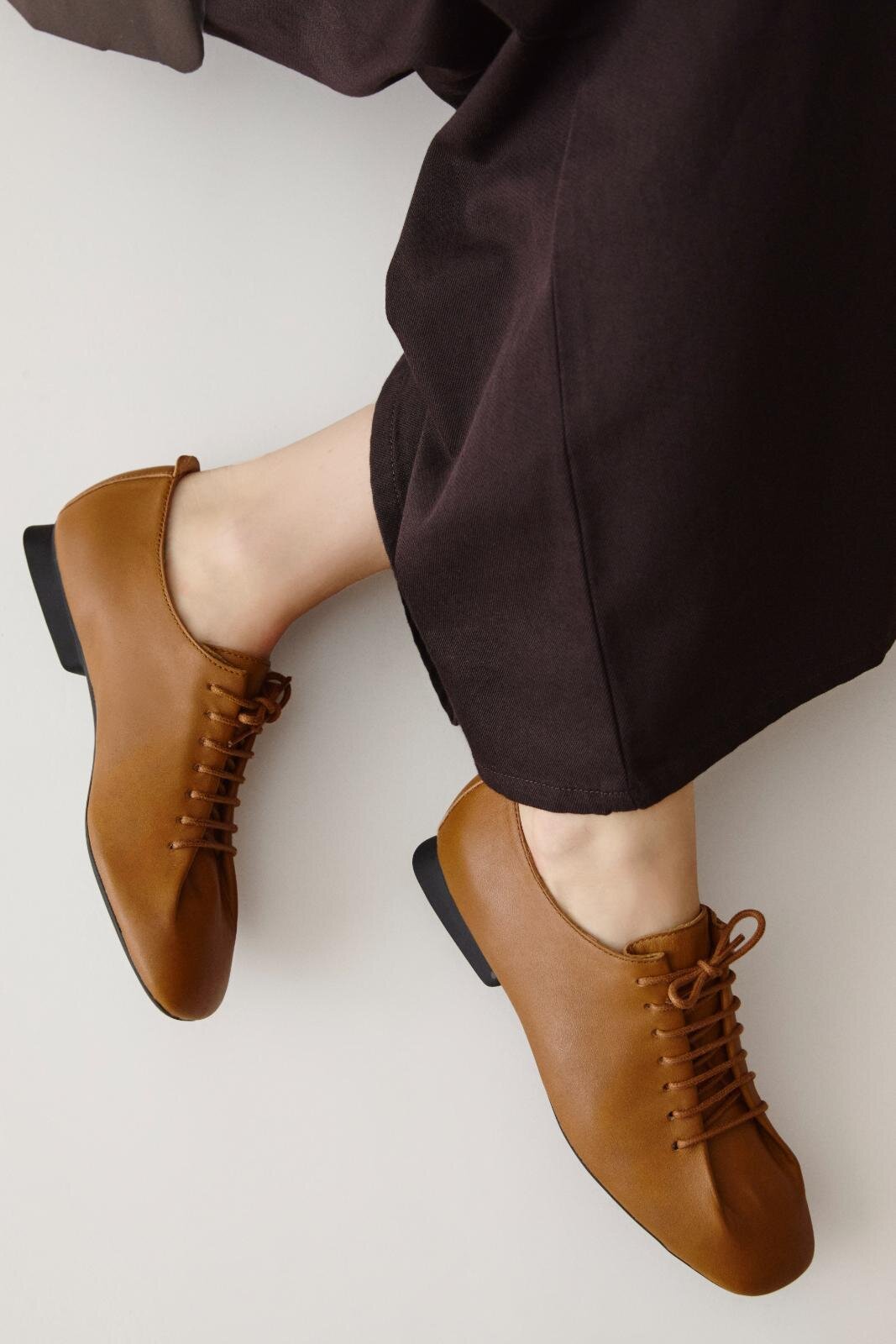 がちゃぴんさん専用 カンペール PEU ベージュ レースアップシューズ