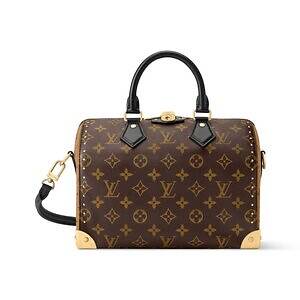 ルイ・ヴィトン”トランク”モチーフの「スピーディー」バッグ、ゴールド