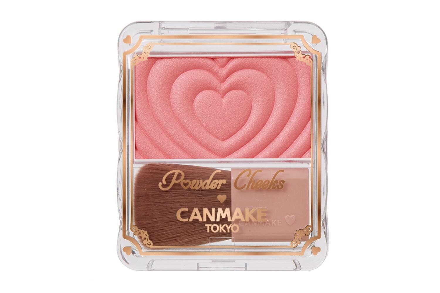 キャンメイク40周年記念コスメ第1弾、青みピンクの‟ハート柄”チーク