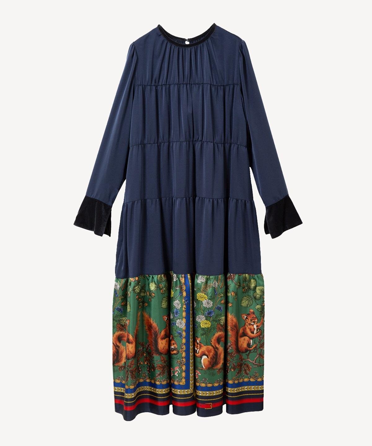 ミュベール25年秋冬、“リス”主役のスカーフ柄カーディガン＆花柄ファー