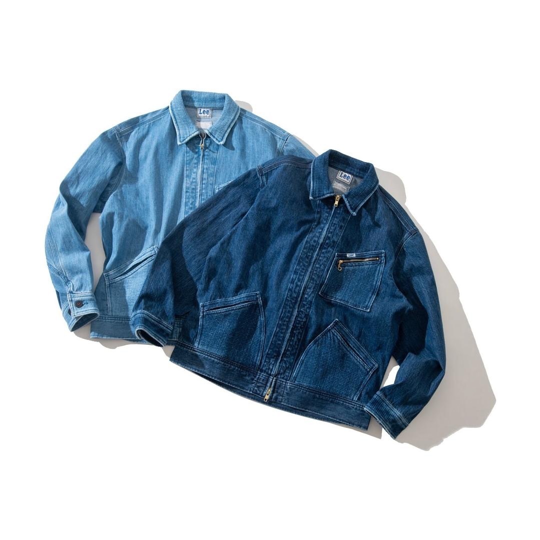 Lee×ブルーブルーの短丈デニムジャケット、ジャカード織りポケットで