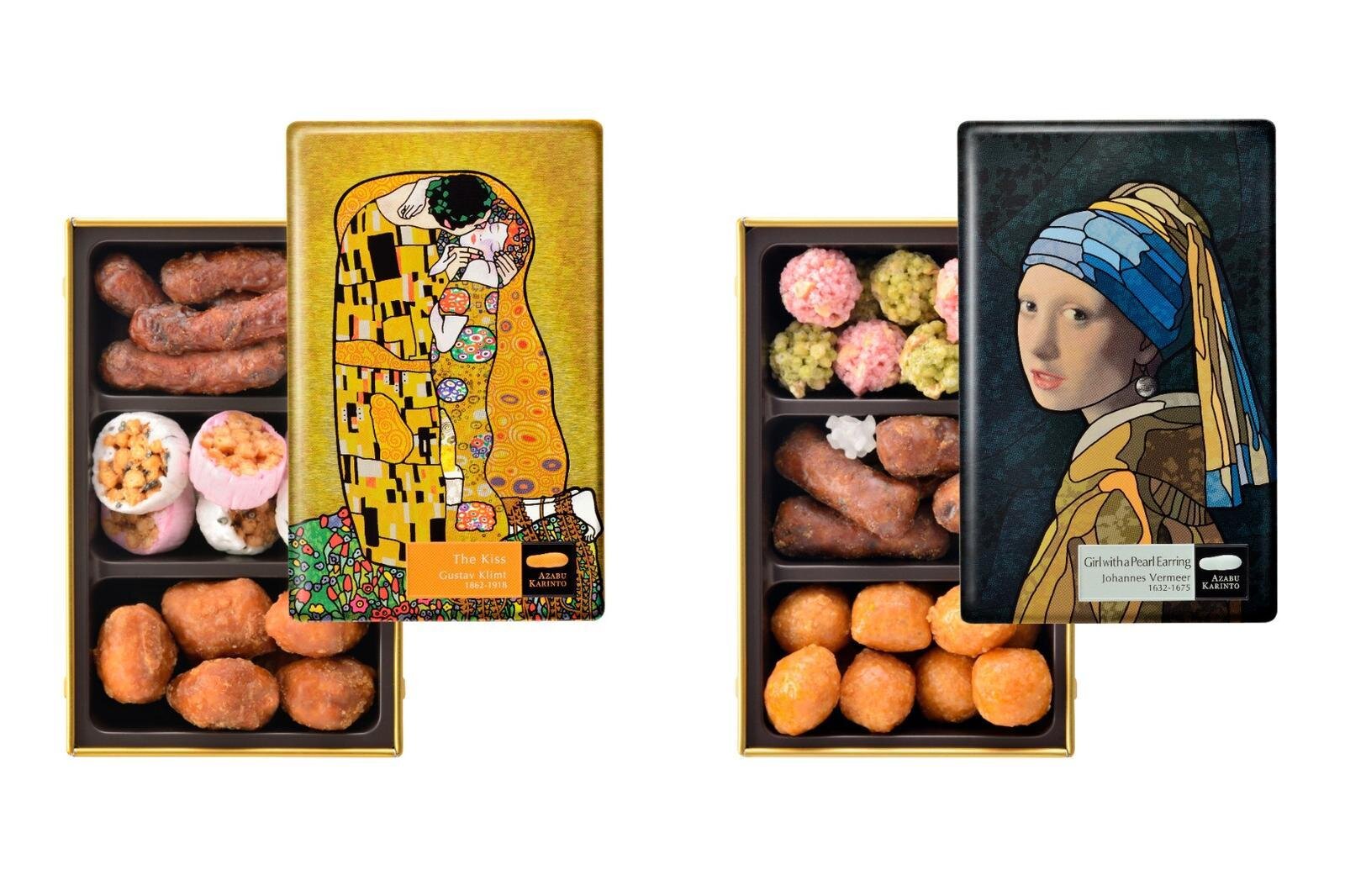 かりんとミュージアム」ステンドグラス風“名画”の和スイーツ缶、麻布