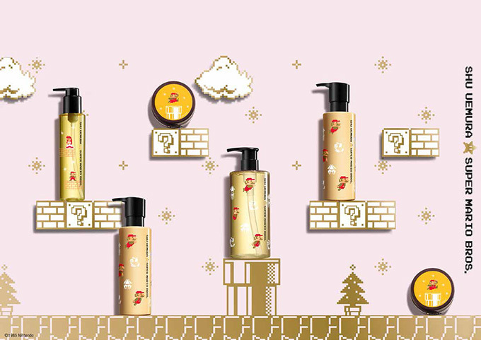 シュウ ウエムラ×スーパーマリオブラザーズのヘアケア、マリオ＆ピーチ