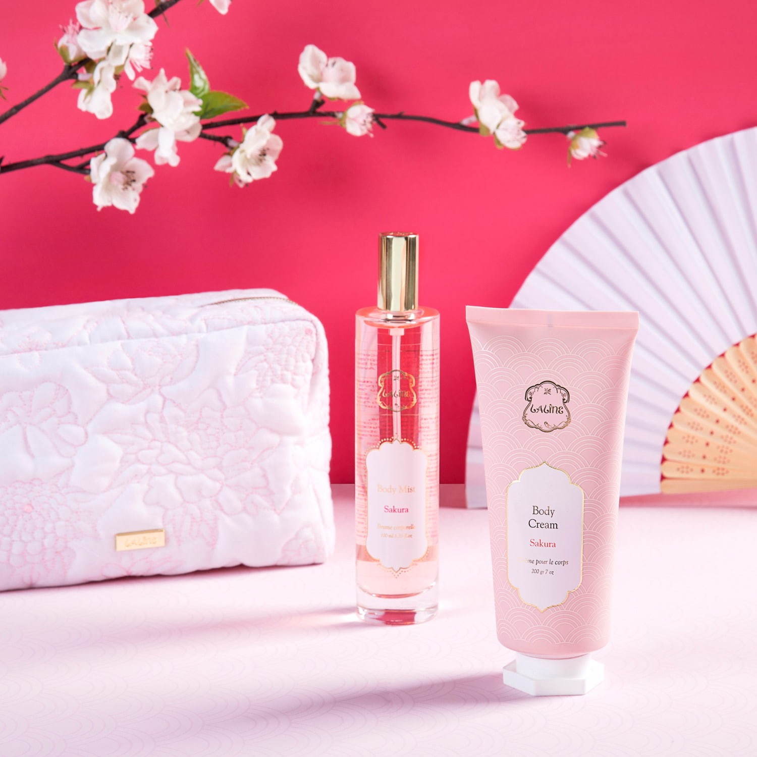 ラリン「サクラ」の限定ボディケア、潤いたっぷりボディクリームや