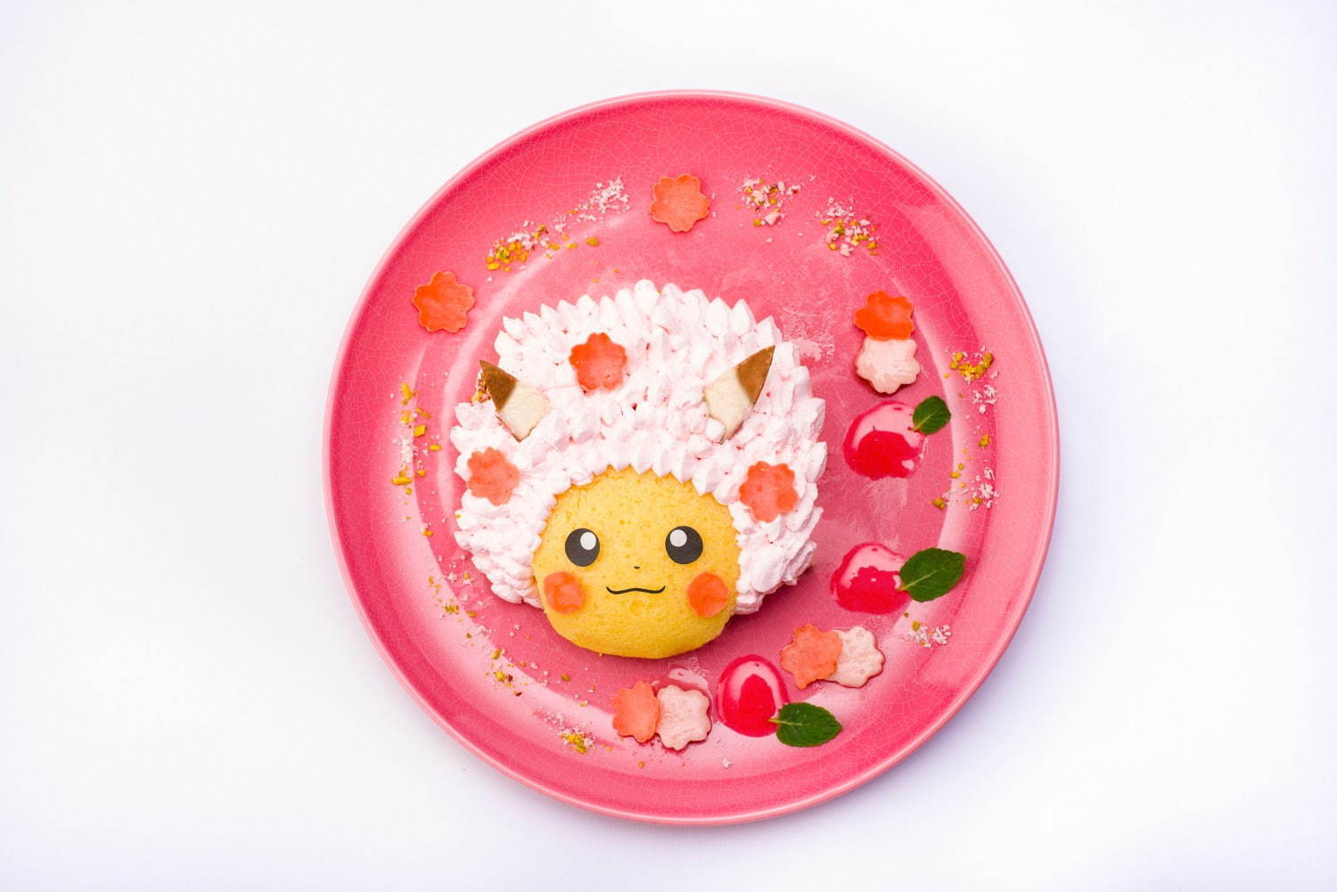桜アフロのピカチュウ」ふわふわフルーツサンドケーキ＆ラテ、東京