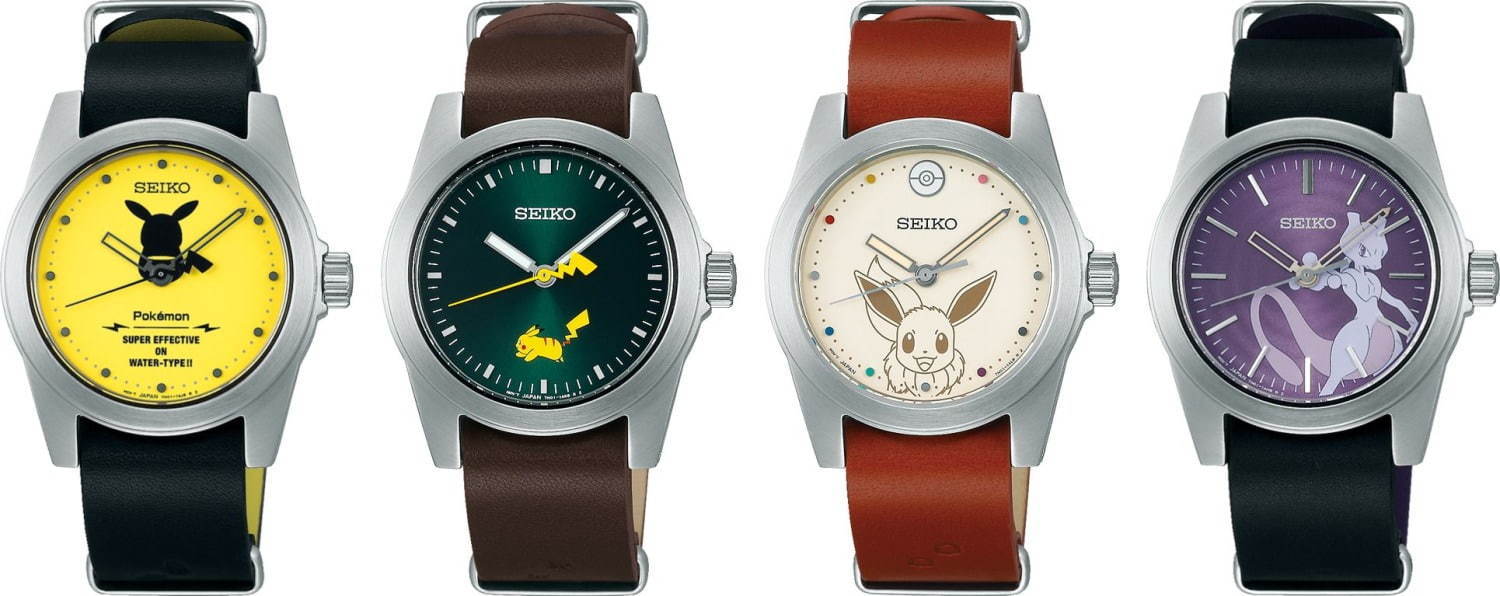 セイコー＆ポケモンの限定腕時計、ピカチュウを配したダイヤル
