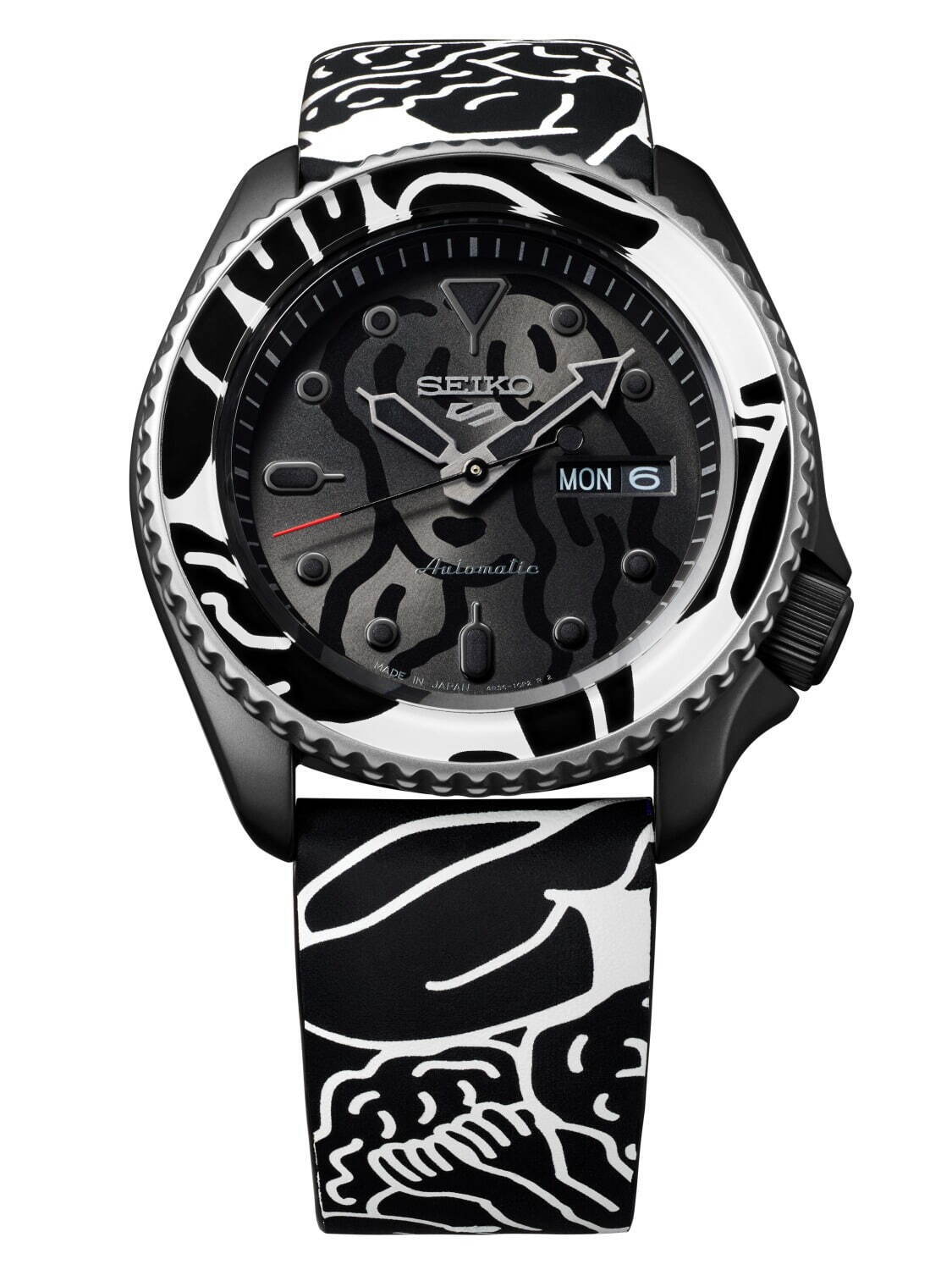 セイコー 5スポーツ×オートモアイの腕時計“顔のないヒト”を描いた