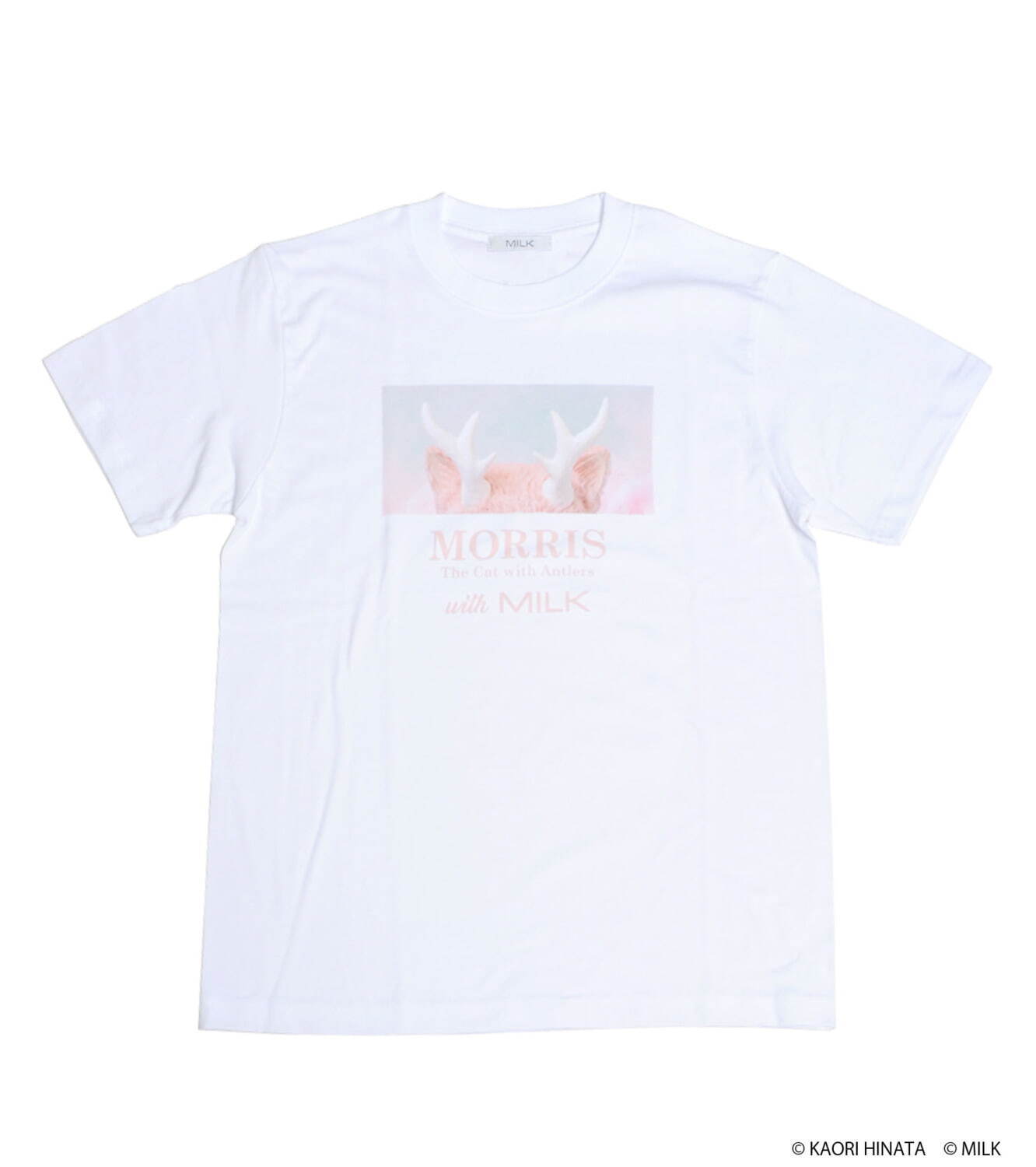ミルク×“ツノがはえた猫”キャラ「モリス」コラボTシャツ、ミルキー