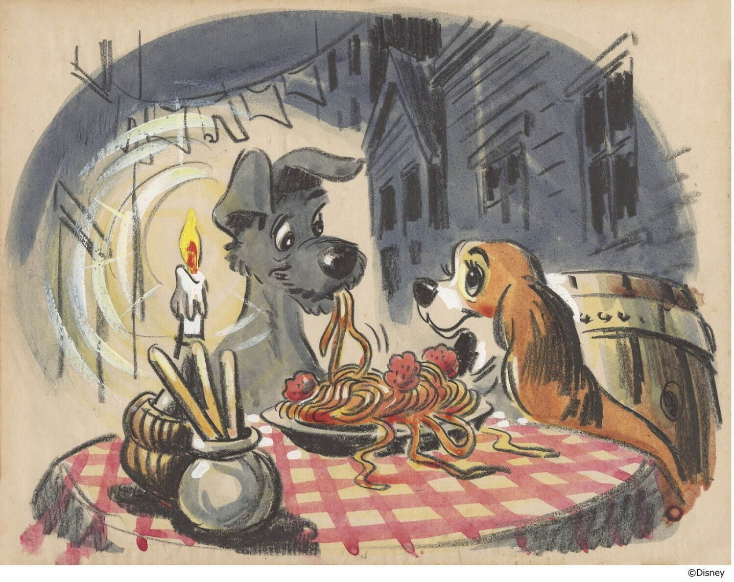 ディズニー キャッツ＆ドッグス展」福岡三越で、『わんわん物語』など