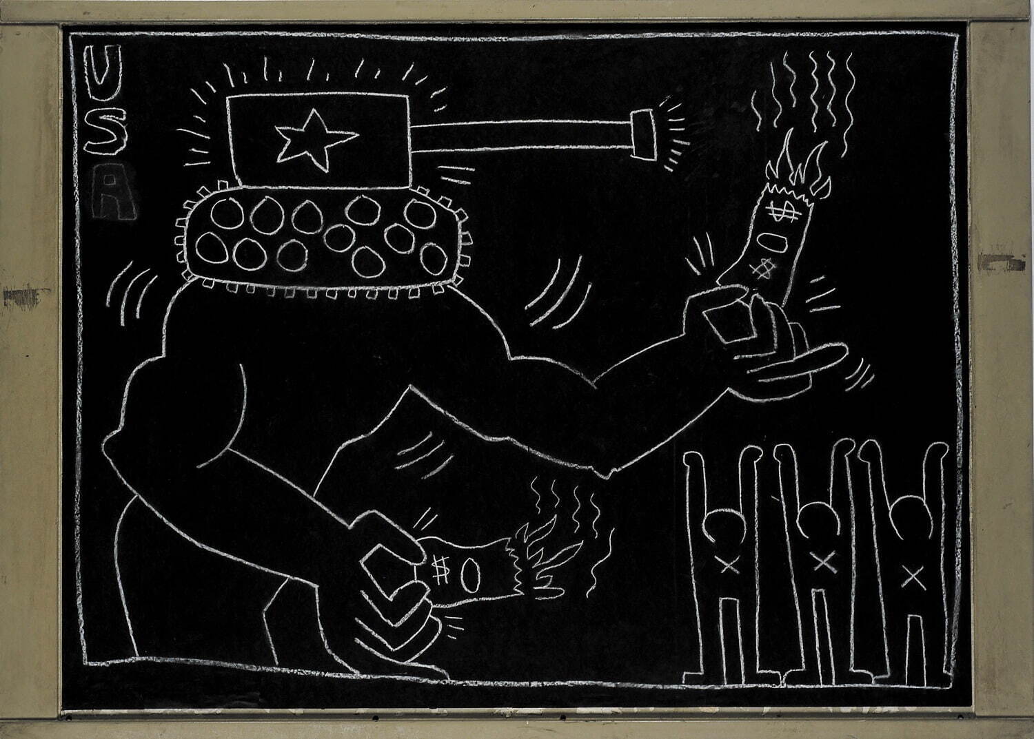 キース・ヘリング KNOKKE 87 ドローイング 手描 サイン入 画廊印有