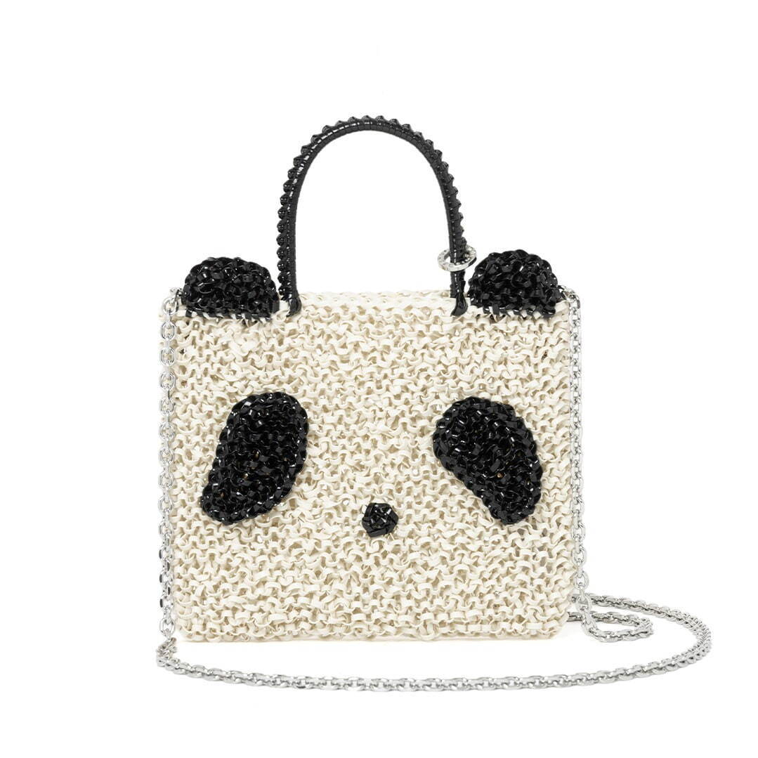 アンテプリマ“パンダ”の新作ワイヤーバッグ、ひょっこり双子パンダの