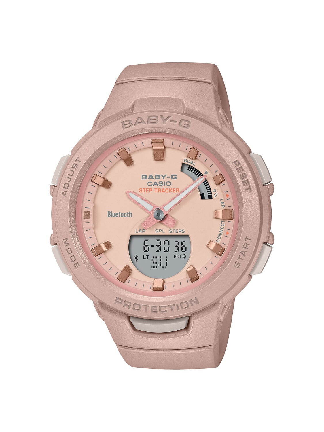 BABY-G「BSA-B100CS」“スマホ連携＆ヘルス管理”腕時計に、パステル
