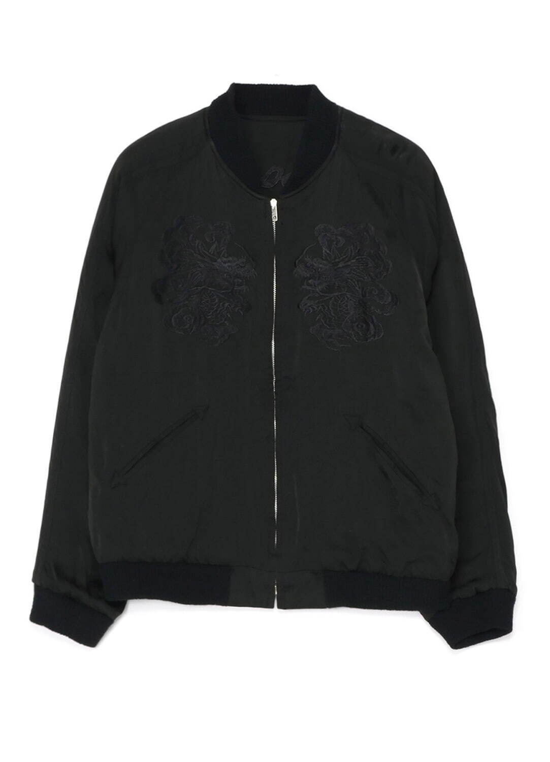 Y's×テーラー東洋“黒1色”の日本製スカジャン - 虎＆龍モチーフの