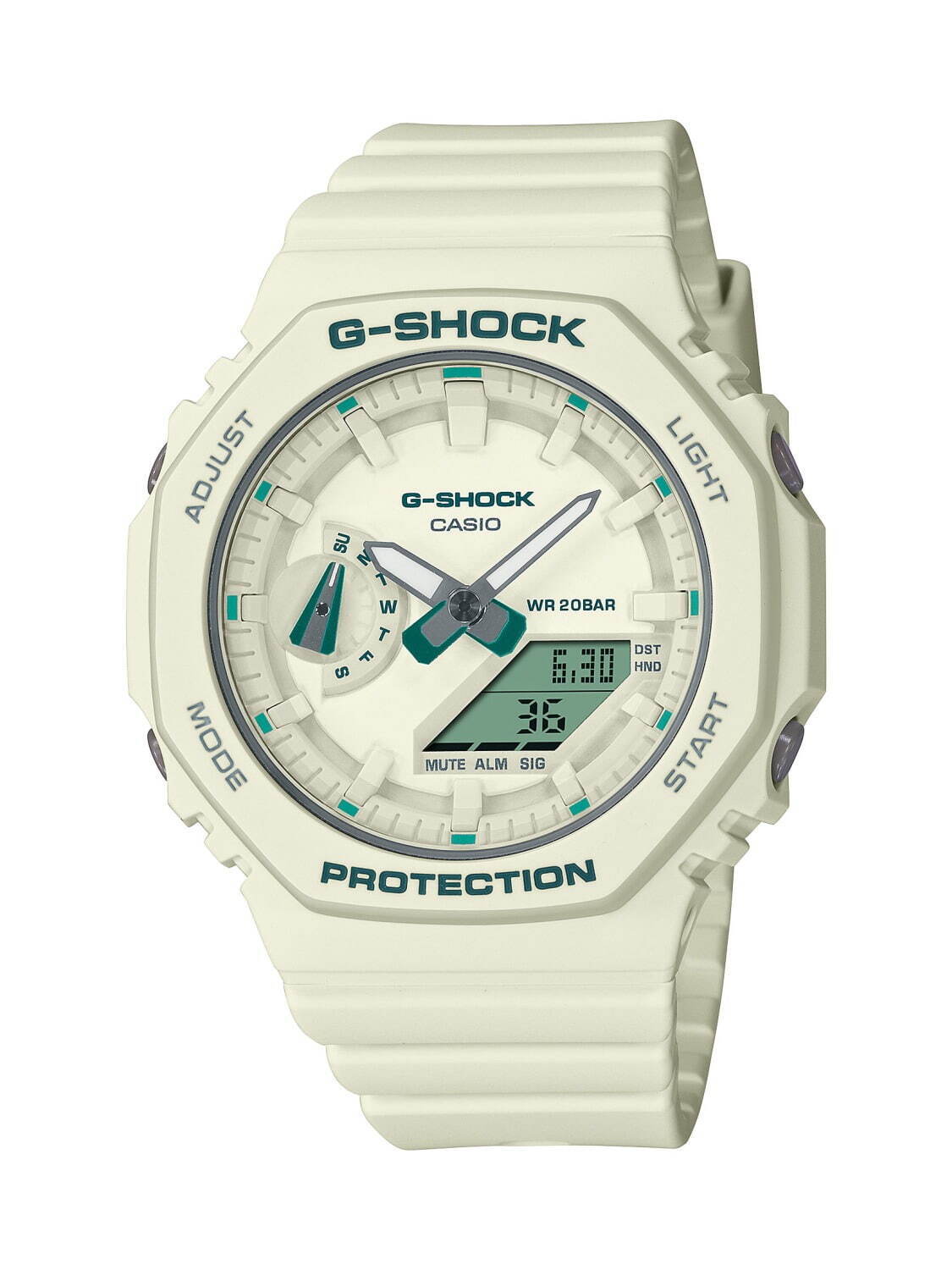 G-SHOCKの新作腕時計「GMA-S2100GA」シンプルなワントーンにグリーンの