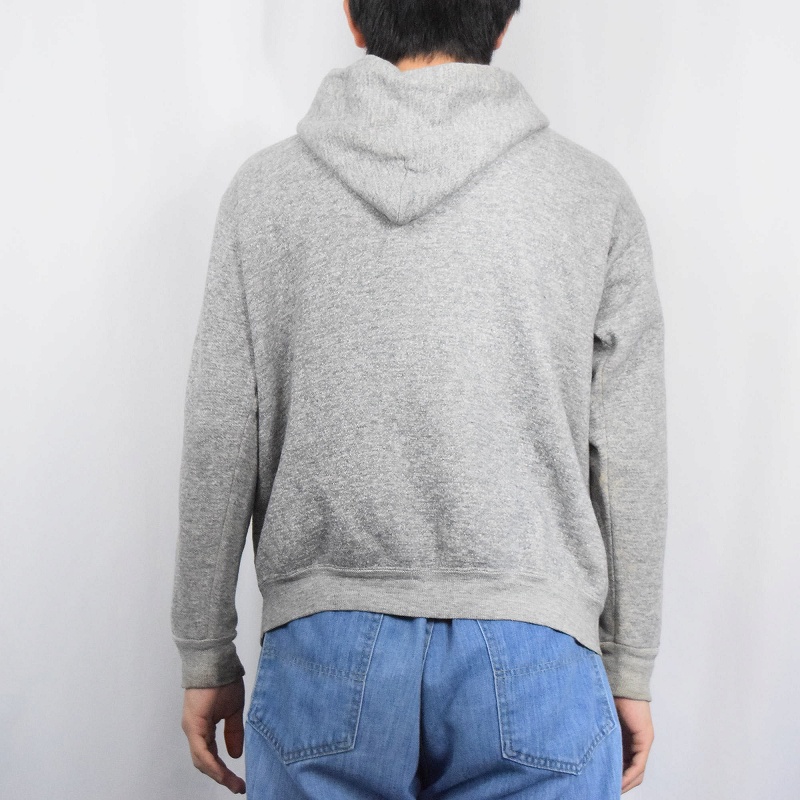 60s 70s 60年代 70年代 フーディ 霜降りグレー ポリ混| ビンテージ古着