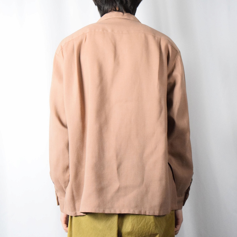 50年代 50s タウンクラフト ぺニーズ ベージュ 長袖 開襟 ストア