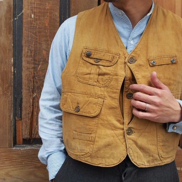 20〜30's HETTRICK ハーフムーンポケットハンティングべスト40年代