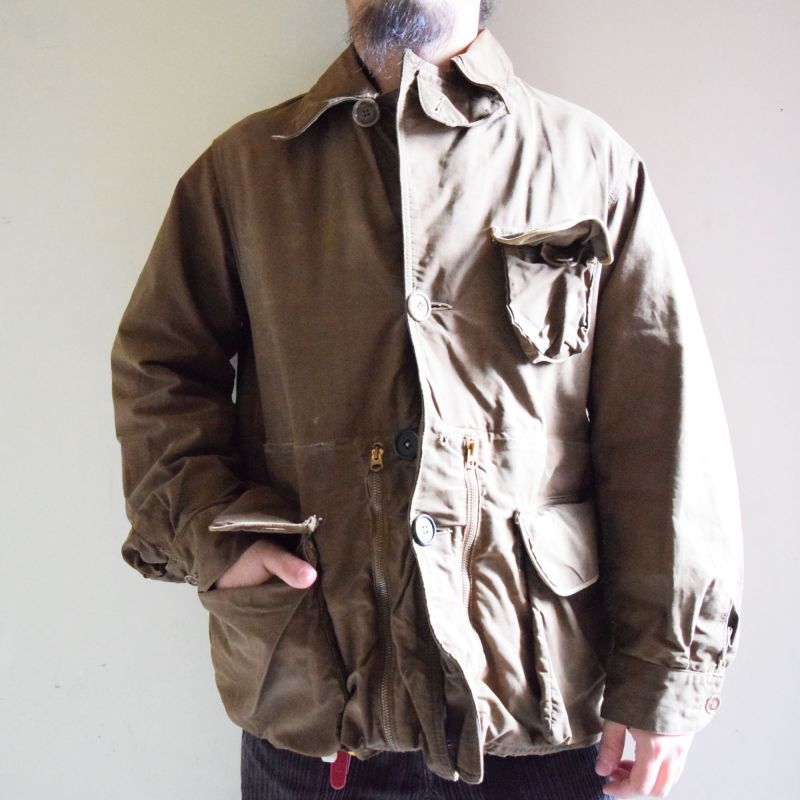 40's MASLAND カスタムジップ ブラウンハンティングジャケット M〜L位