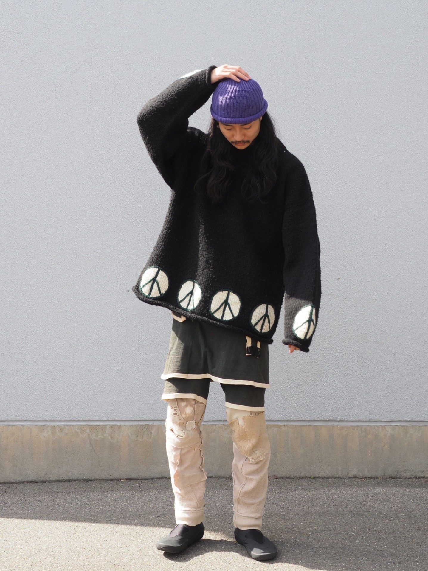 90年代 90s 80年代 80s エクアドル製 エクアドルニット 黒 ブラック