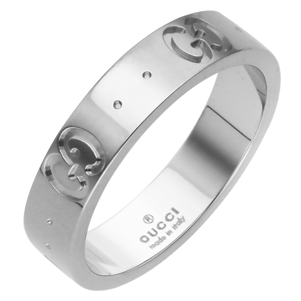 グッチ GUCCI アイコンリング ホワイトゴールド 18K スリム 660070