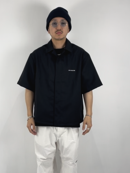 COOTIE / Polyester Twill Fly Front S/S Shirt -Black-
