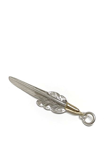LARRY SMITH / EAGLE HEAD KAZEKIRI FEATHER PENDANT No. 47 LARGE 18K