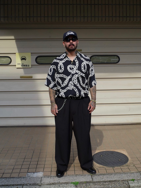 COOTIE / Rayon Open Collar S/S Shirt -Black-