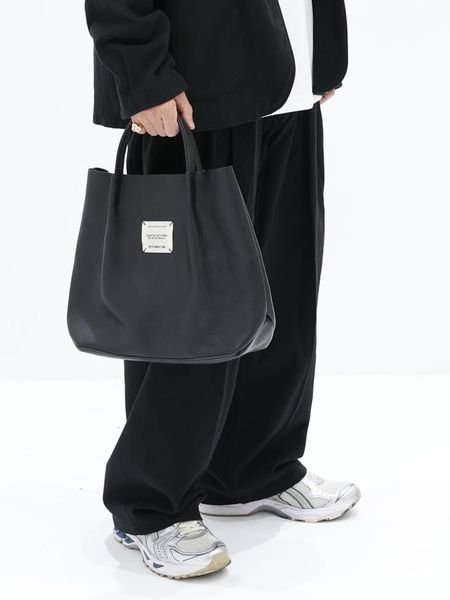 COOTIE PRODUCTIONS / Leather Tote Bag -Black-