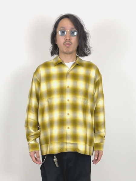 RADIALL/ LO-N-SLO -OPEN COLLARED SHIRT L/S -Yellow-