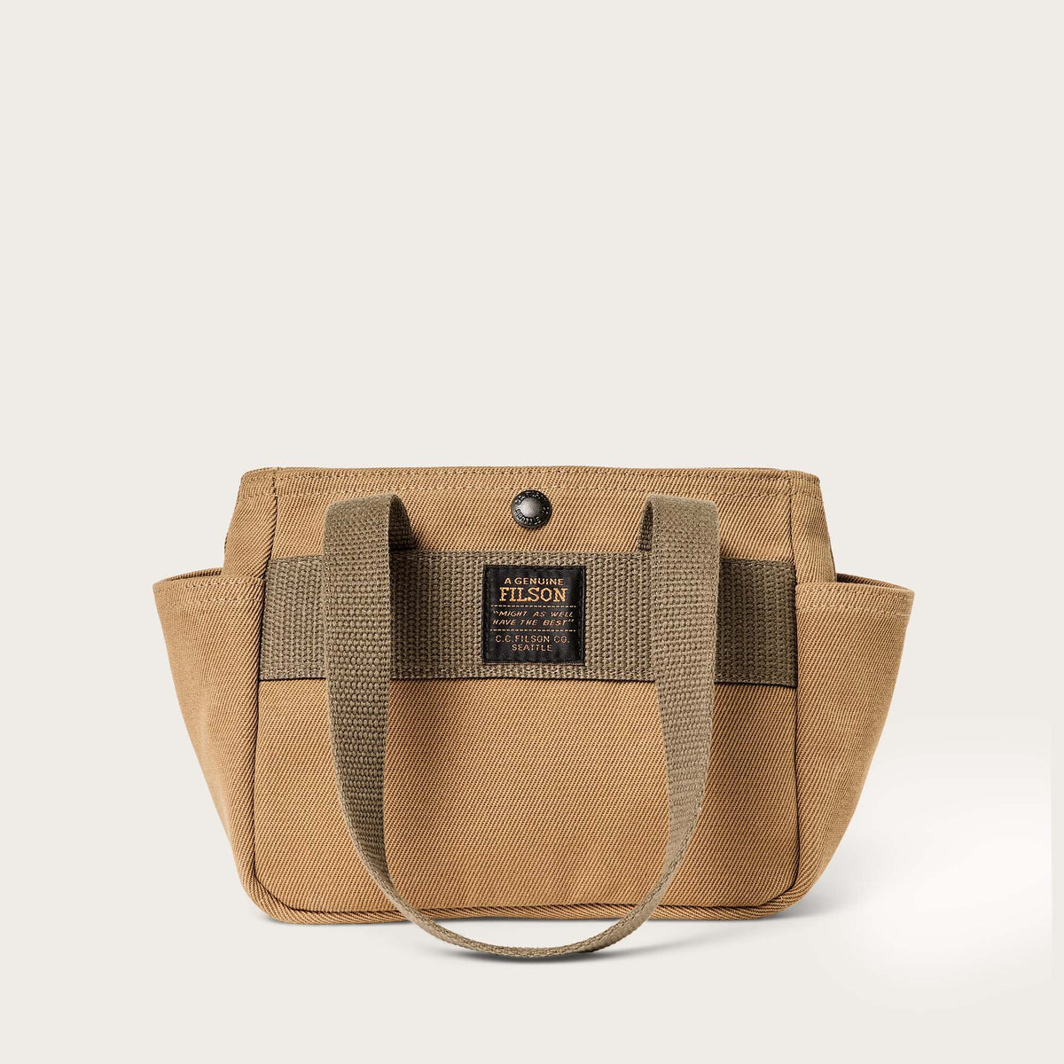 Rugged twill small open tote bag by Filson | Tan (Beige)