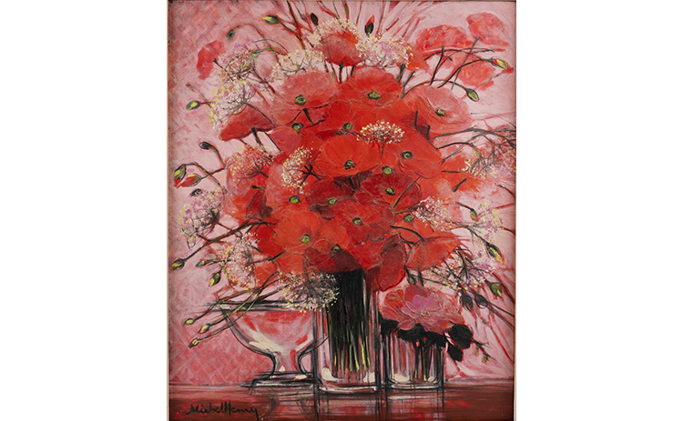 咲き誇る真紅の花束』ミッシェル・アンリ／Michel Henry | 絵画