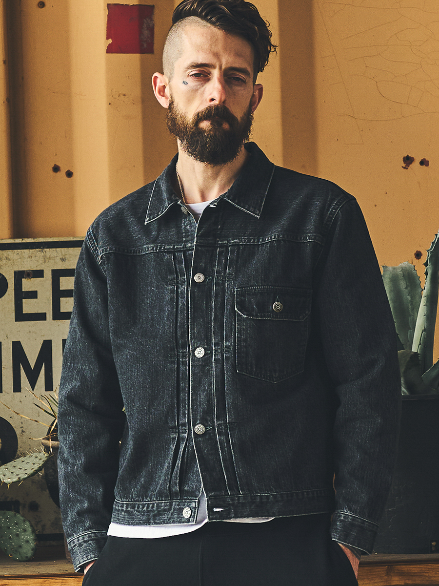 12.5oz 加工 ブラックデニムジャケット 40sモデル FN-OJ-DB001C | THE