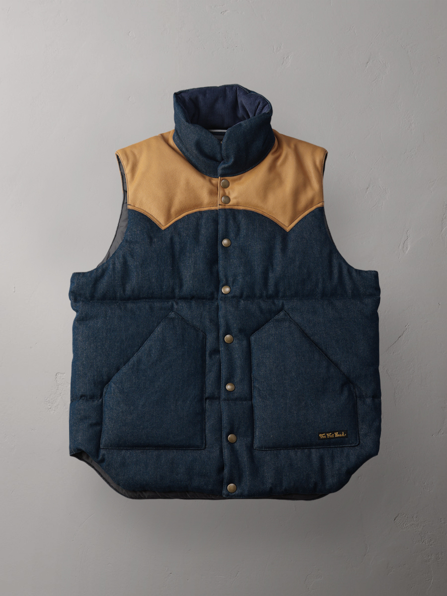 12.5oz デニムパフベスト FN-OJ-DPV001 | THE FLAT HEAD