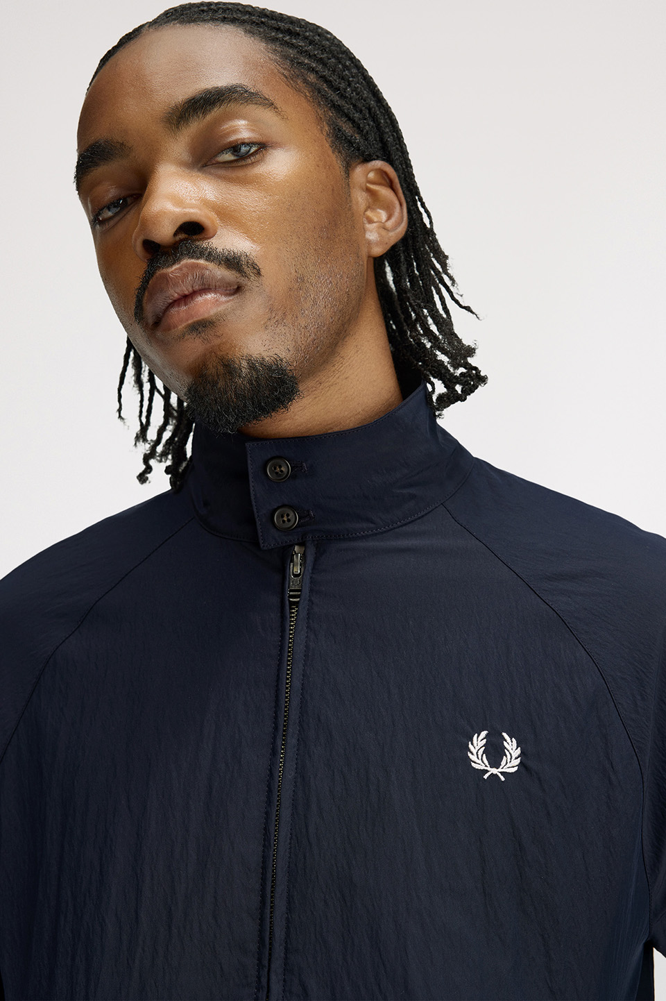 Crinkle Harrington Jacket(S 608：NAVY): | FRED PERRY JAPAN