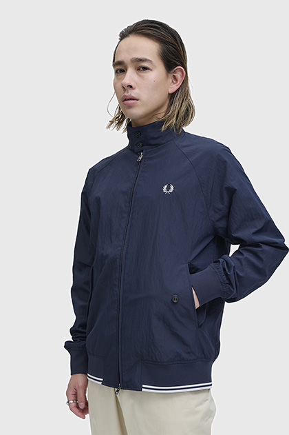 Crinkle Harrington Jacket(S 608：NAVY): | FRED PERRY JAPAN