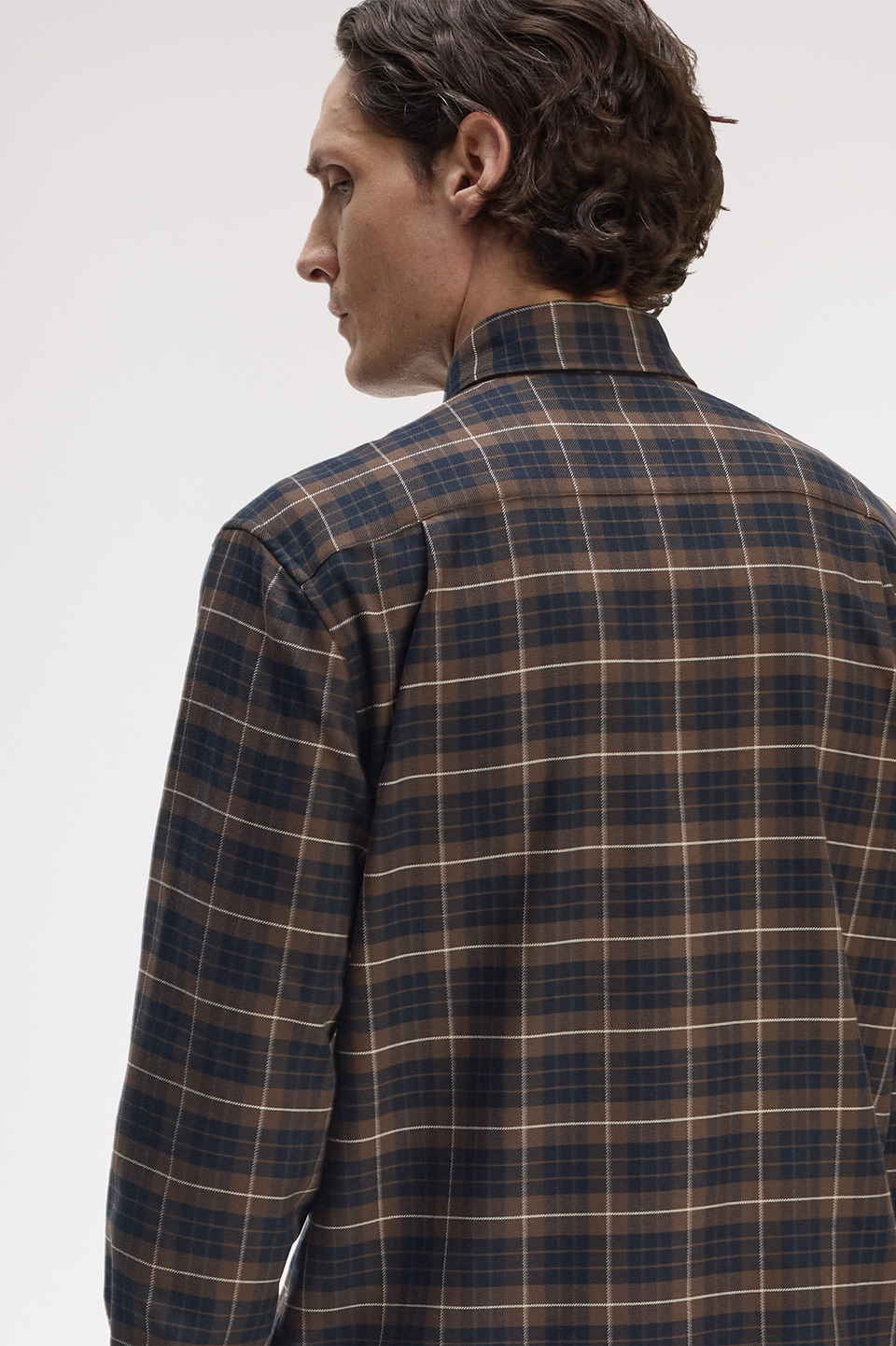Brushed Twill Tartan Shirt(S Q21：BURNT TOBACCO): | FRED PERRY