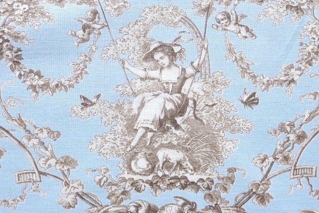 布：ブランコに乗った少女（キャンバス、水色ベースブラウン）