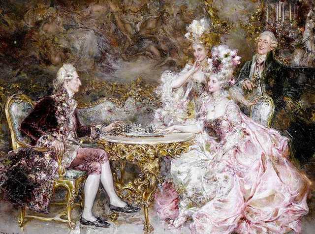 fu-collection】 ヨーロッパ名画 ロココ調 ゴールドダブルフレーム