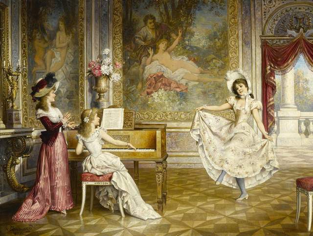 fu-collection】 ヨーロッパ名画 ロココ調 ゴールドダブルフレーム