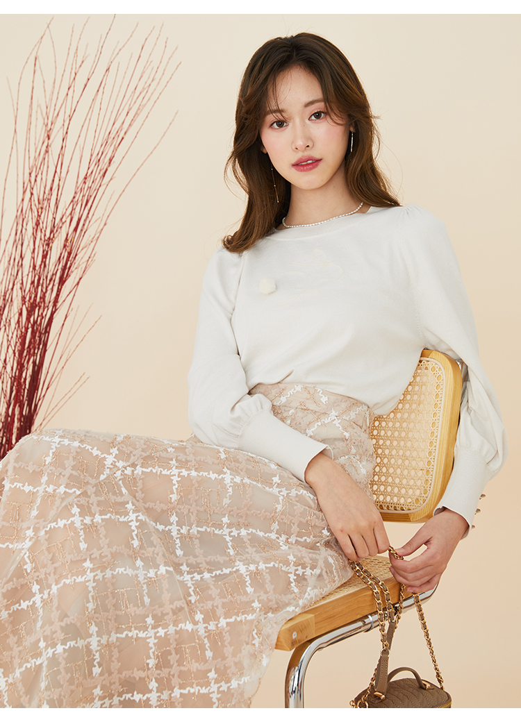 Fubail / エンブロイダリーチェックスカート