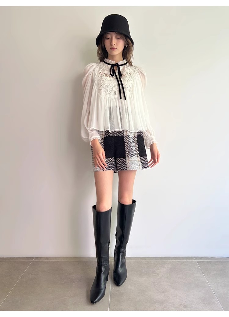 Fubail / エンブロイダリー楊柳ブラウス