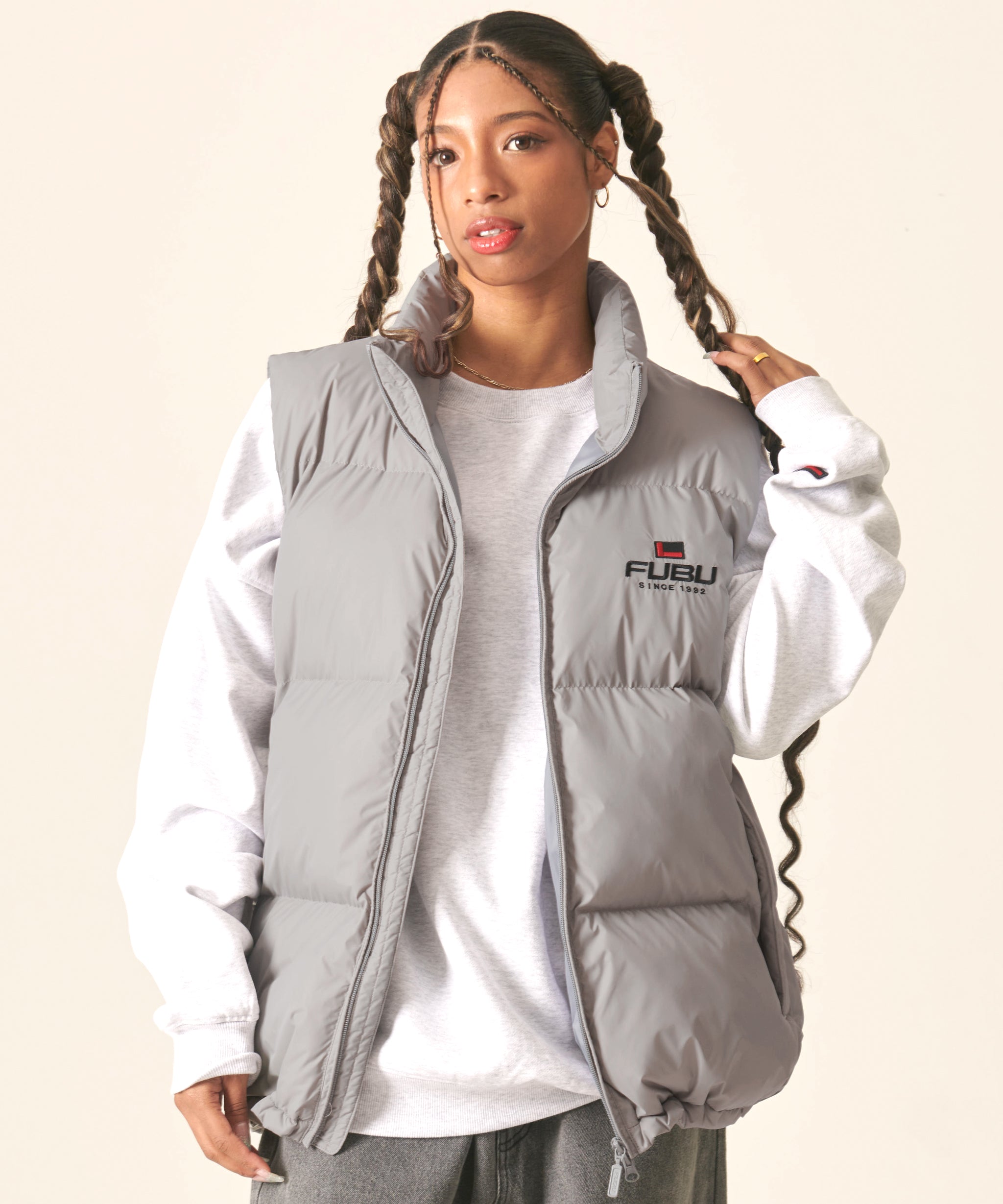 FUBU フブ アウター 中綿ベスト ナイロン ベストジャケット。FUBUは