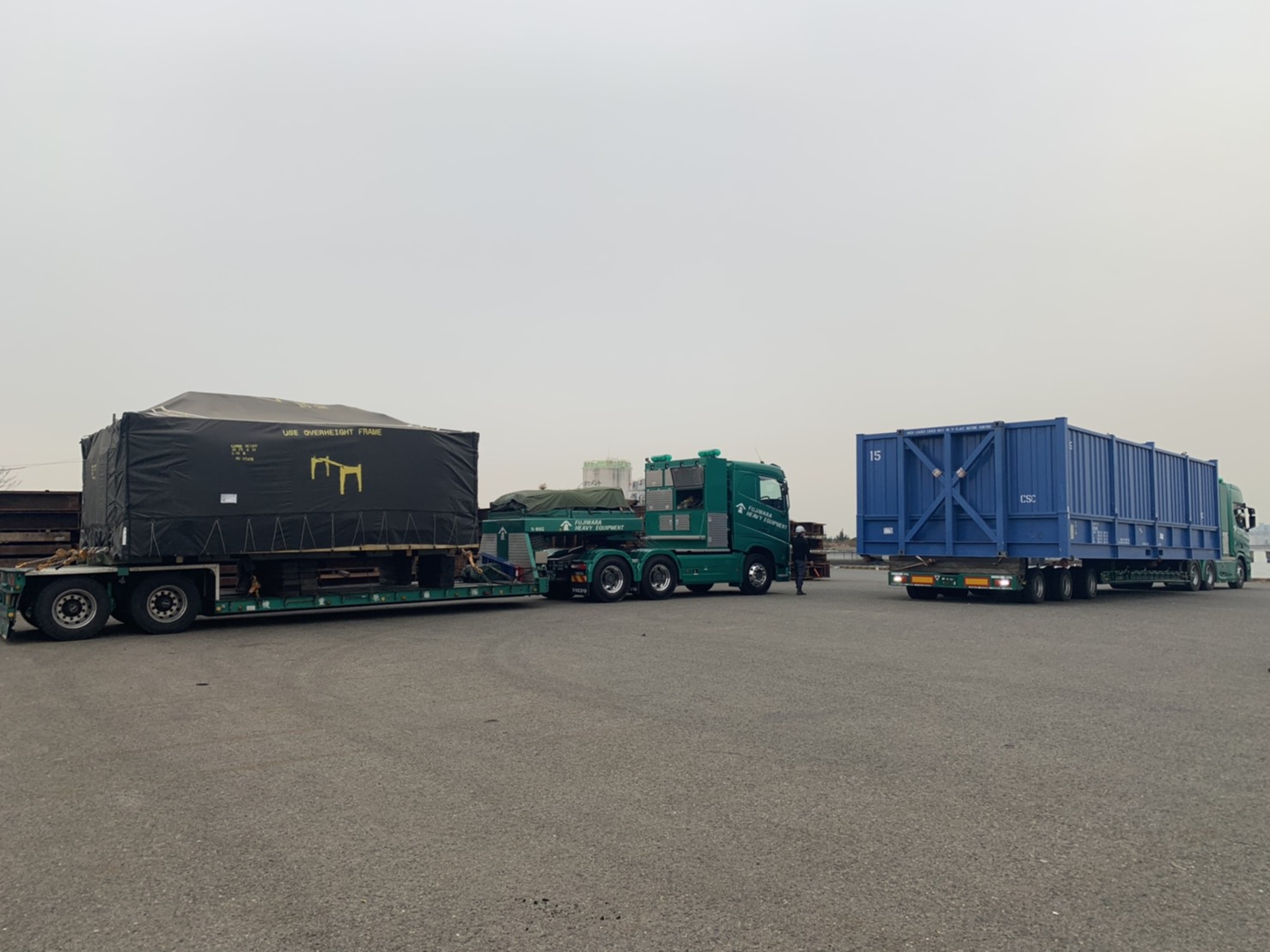 幅5メートル‼超大型特殊コンテナ輸送‼（中部地方） – (株)藤原重機 ー