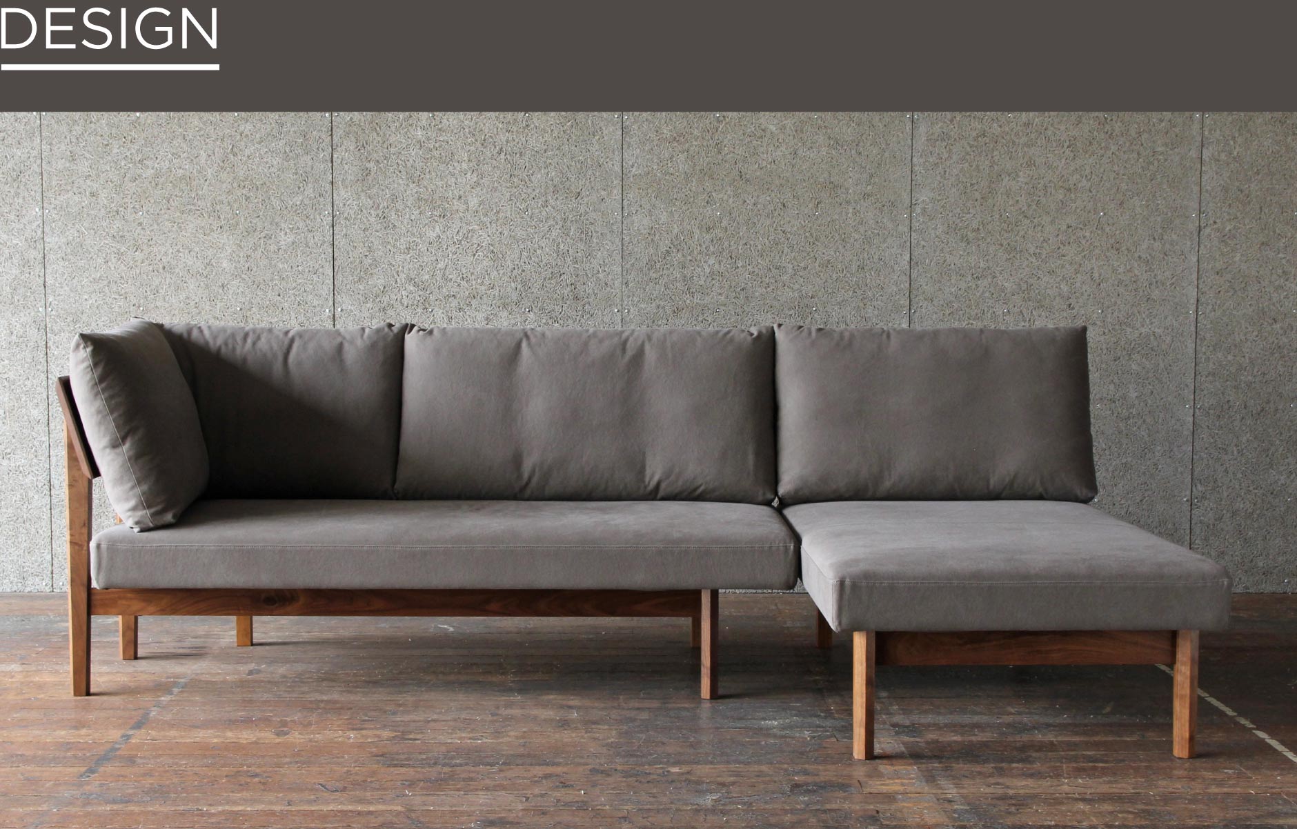 寛げるL字型の木製ソファ｜SOLID・福岡