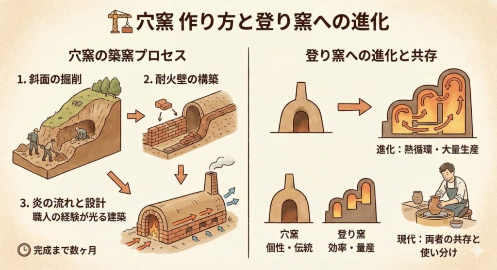 穴窯とは？登り窯との違いと焼成の仕組みをやさしく解説｜越前焼の伝統技法