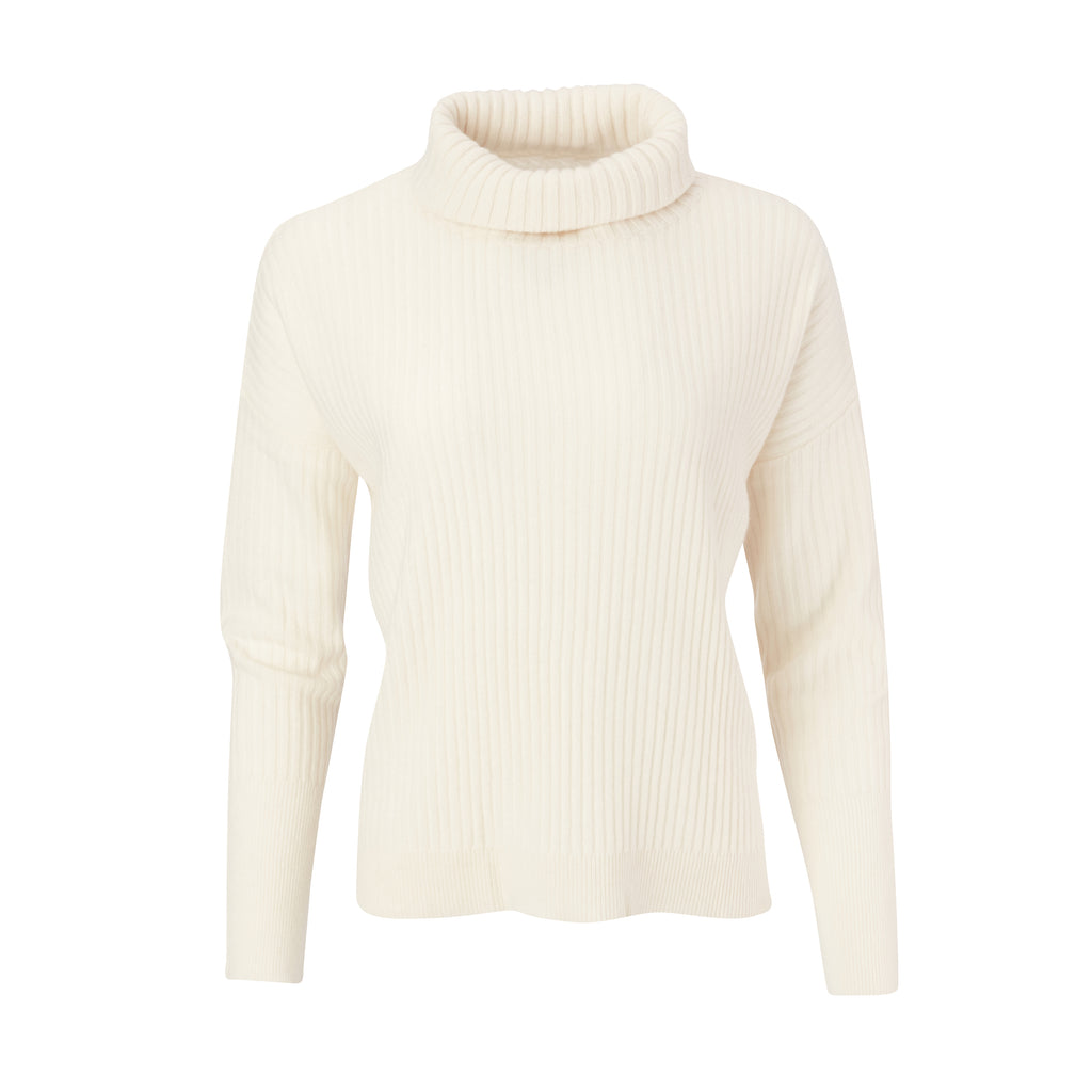 THE WOMEN'S MARILYN CASHMERE RIBBED TURTLENECK SWEATER - Ivory