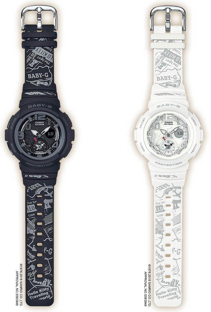 Hello Kitty x Baby-G BGA-190KT-1B & BGA-190KT-7B Black & White